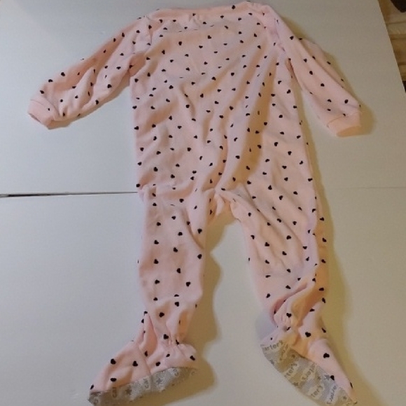 Carter's Bundle of 2 Onesies Pink Black Hearts Pink Blue Brown Yellow Hearts - Picture 6 of 10